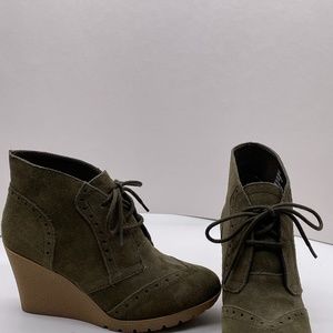 Mia “Raphaella” Suede Wedge Ankle Boots